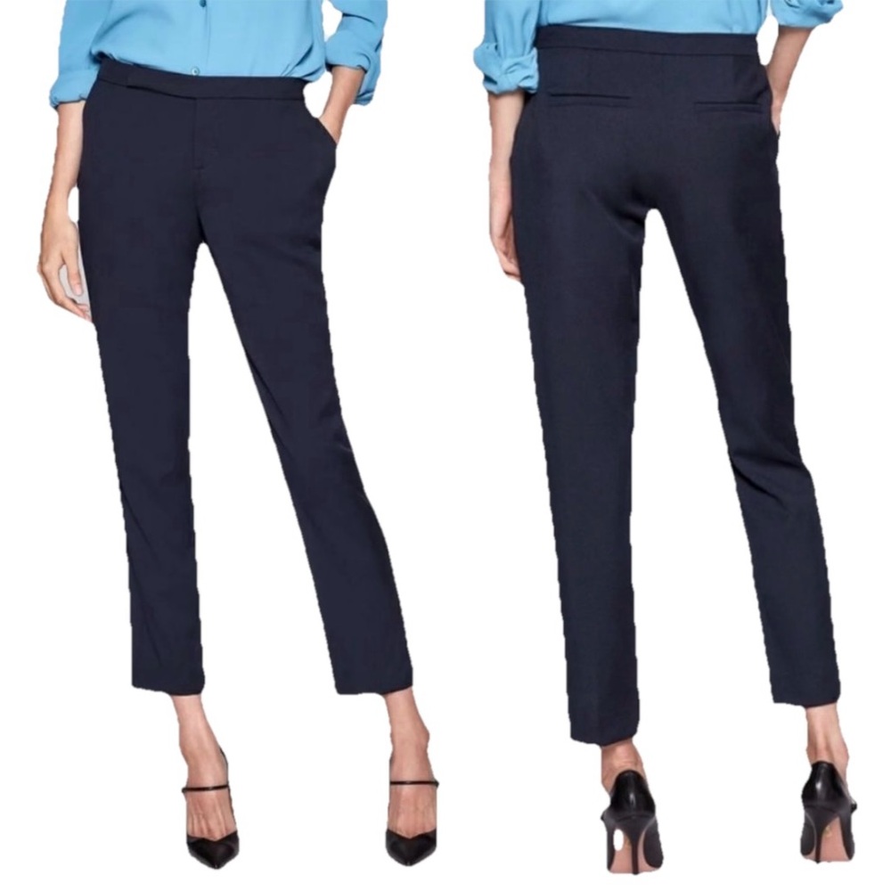 Equipment Femme Women’s Blue Polyester Ankle Trousers Size 4